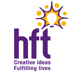 The logo for hft with the tagline: Creative ideas Fullfilling lives
