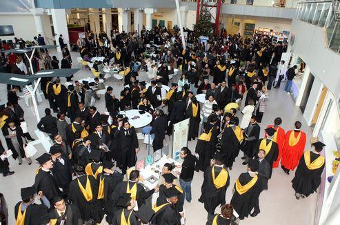 Students graduating at the University of Bradford