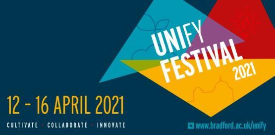A poster advertising the UNIfy festival with dates 12 to 16 April